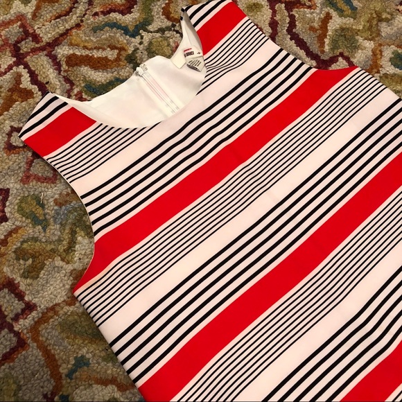San Souci Striped Shift Dress Low Back Size M - Picture 4 of 6